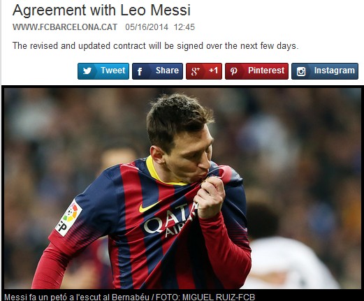 巴塞罗那开始与梅西商谈续约合同细节